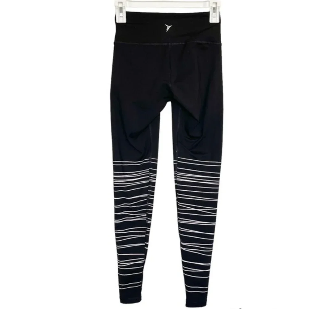Old Navy Active Go Dry Leggings Sz XS Womens Activewear Workout Sporty Striped